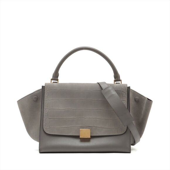 Celine Handbags - Celine Trapeze Mock Croc 2 Way Handbag #145836C53B